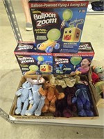 Lot of beanie babies and balloon zoom as shown