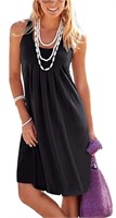 R310  Anyjoin Casual Tank Dress with Pockets