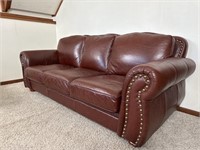 Leather sofa w/ Nailhead Trim excellent condition