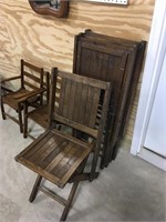 4 Wood Folding Chairs