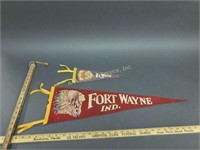 2 vintage Fort Wayne, IN pennants