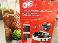 GE 3 Crock Round Slow Cooker