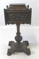 English Antique Heavily Carved Tea Caddy Stand