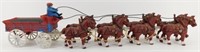 * Vintage Cast Iron 8-Horse Clydesdales Drawn