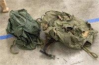 2 vintage military backpacks