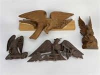 Early Folk Art Carved Eagles.