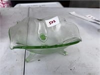 depression green glass bowl