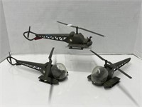 3 Assembled Plastic Model Helicopters