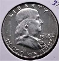 1958 PROOF FRANKLIN HALF DOLLAR