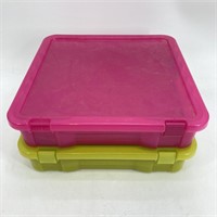 2 Storage Totes With Craft Paper & Supplies
