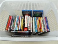 Laundry Basket of Movies with 2 New Blue Rays