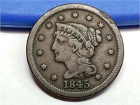 OF) 1845 us large cent