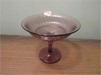 pink glass compote