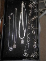 Jewlery-Group of 4-Silvertone necklaces