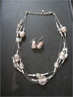 Jewelry-unusual necklace & earring set-glass type