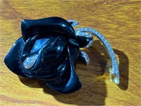 Keneth Lane Black Rose Brooch