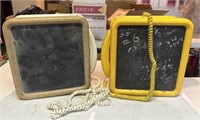 2 Vintage chalkboard telephone