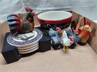 Group of Rooster Collectibles