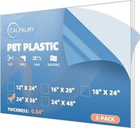 (3 Pack) PET Sheet Panels - 24" x 36" x 0.03" Plex