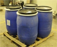 (4) 30 Gallon Food Grade Quality Plastic Drums