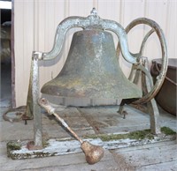 Cast Iron Bell, Compete w/Clanker; 22" Diameter