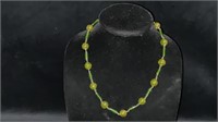Vintage green glass beaded necklace
