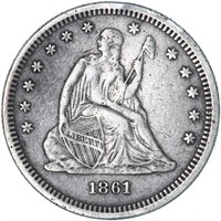 1861 Seated Liberty Quarter