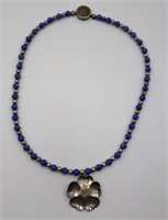 925 Sterling Lapis Lazuli Beaded Necklace