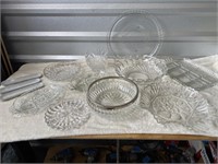 Assorted Vintage Clear Glass Items