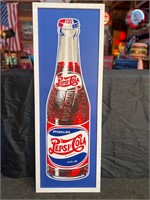4ft x 17” Framed Metal Pepsi Cola Sign