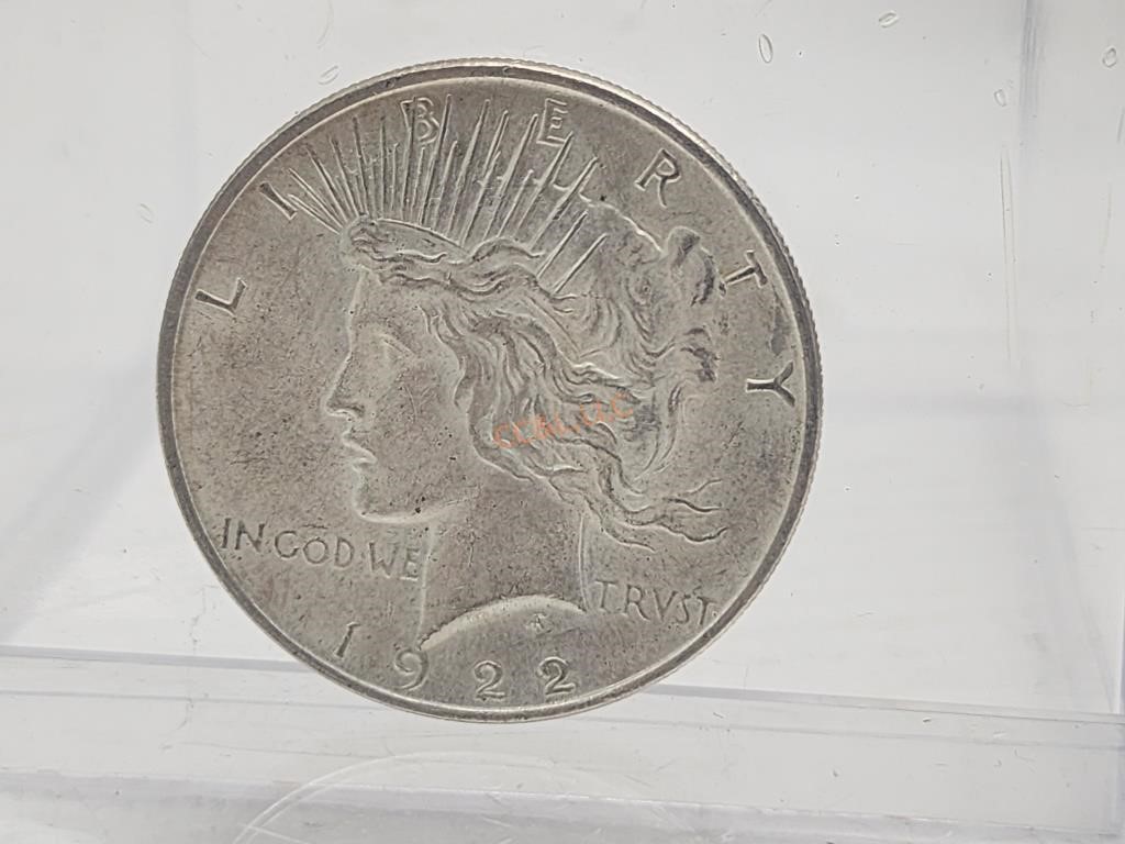 1922 US Peace Dollar 90% Silver Philidelphia Mint