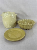 Assortment of Antique Yellowware Pottery
