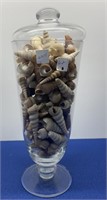 Glass Jar Filled with  Seashells 18” h
