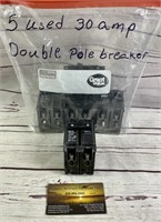 5 - 30 amp breakers, used
