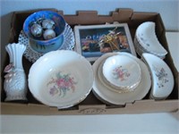 Box Lot Collectibles & Vintage Dishes As Shown