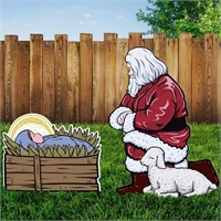 Barydat 2 Pcs Christmas Kneeling Santa Nativity