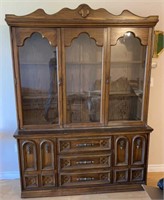 Solid oak china cabinet 60x17x76in OFFSITE