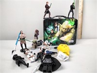 Star Wars lunch pail, Star Wars figurines and