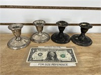 Vintage weighted Sterling silver candle holders