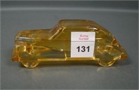 Marigold Carnival Glass Sedan Candy Container