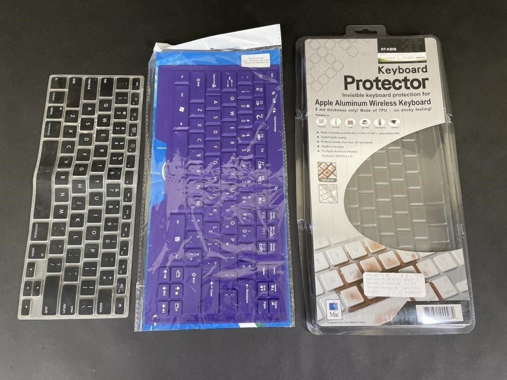 Clear, Purple, Black Keyboard Protecter Sheets