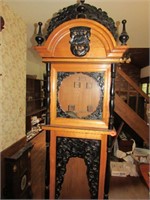 Ornate grandfather clock cabinet