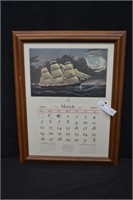 March 1950 Currier & Ives Ship Dreadnought Framed