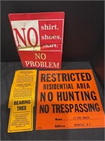 Dealer Box Lot Metal Signs No Trespassing ETC