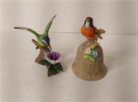 Vintage Ceramic Hummingbird & Towle Bell U15A