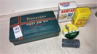 Firestone first aid kit tin, tins
