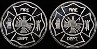 (2) 1 OZ .999 SILVER FIRE DEPARTMENT ROUNDS