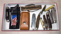 Old folding pocket knives,  craftsman sheath