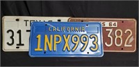 Group of 3 license plates