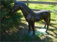Concrete horse lawn ornament, 14" long, 42" high